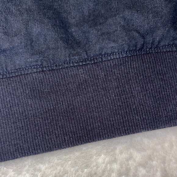 Gently Loved 100% Linen Tommy Hilfiger Navy Long Sleeve Blouson Beautiful - Picture 5 of 12